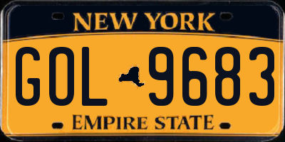 NY license plate GOL9683