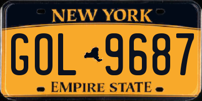 NY license plate GOL9687