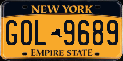 NY license plate GOL9689