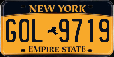 NY license plate GOL9719
