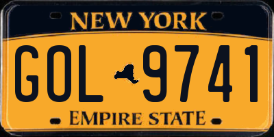 NY license plate GOL9741