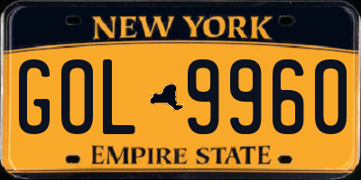 NY license plate GOL9960