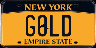 NY license plate GOLD