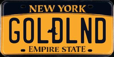 NY license plate GOLDLND