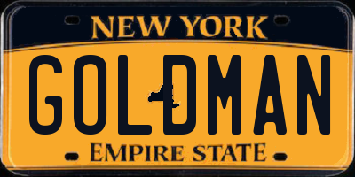 NY license plate GOLDMAN