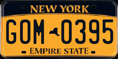 NY license plate GOM0395