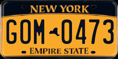 NY license plate GOM0473