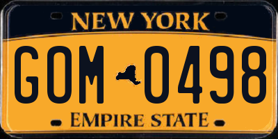 NY license plate GOM0498