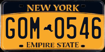 NY license plate GOM0546