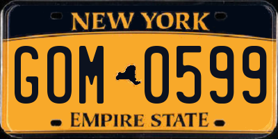 NY license plate GOM0599