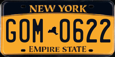 NY license plate GOM0622