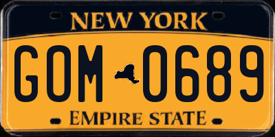 NY license plate GOM0689