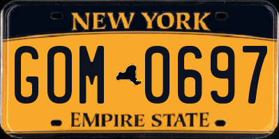 NY license plate GOM0697