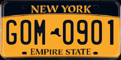 NY license plate GOM0901