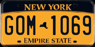 NY license plate GOM1069