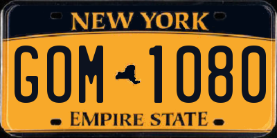 NY license plate GOM1080