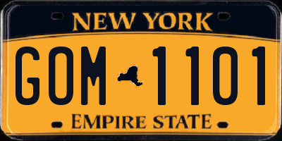 NY license plate GOM1101