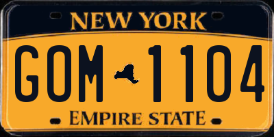 NY license plate GOM1104