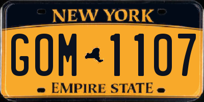 NY license plate GOM1107