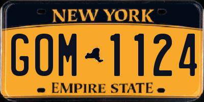 NY license plate GOM1124