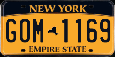 NY license plate GOM1169