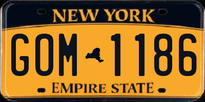 NY license plate GOM1186