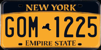NY license plate GOM1225