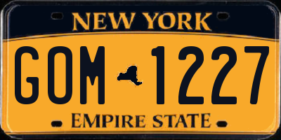NY license plate GOM1227