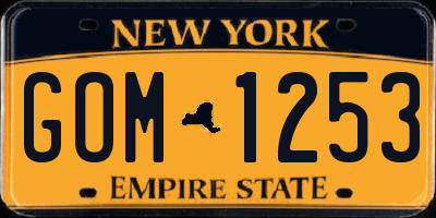 NY license plate GOM1253