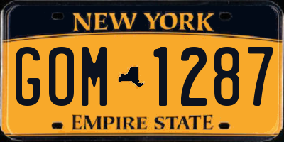 NY license plate GOM1287
