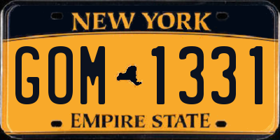 NY license plate GOM1331