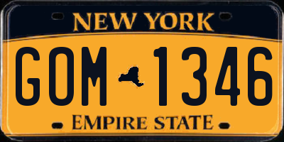 NY license plate GOM1346