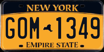 NY license plate GOM1349