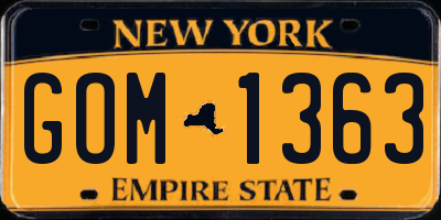 NY license plate GOM1363