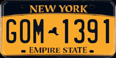 NY license plate GOM1391