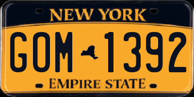 NY license plate GOM1392