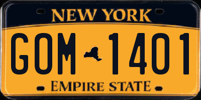 NY license plate GOM1401