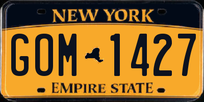 NY license plate GOM1427