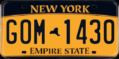 NY license plate GOM1430