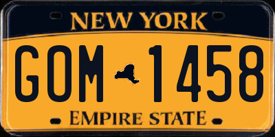 NY license plate GOM1458