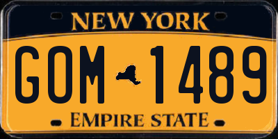 NY license plate GOM1489