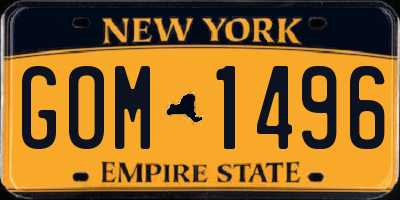 NY license plate GOM1496