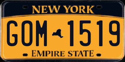 NY license plate GOM1519