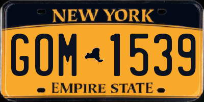 NY license plate GOM1539