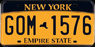 NY license plate GOM1576