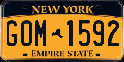 NY license plate GOM1592