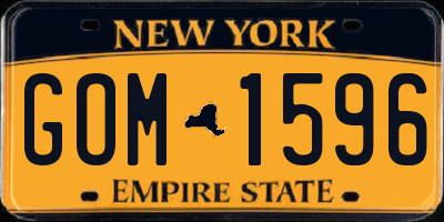 NY license plate GOM1596