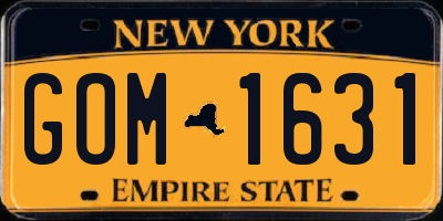 NY license plate GOM1631