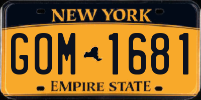 NY license plate GOM1681