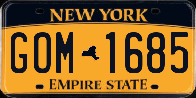 NY license plate GOM1685